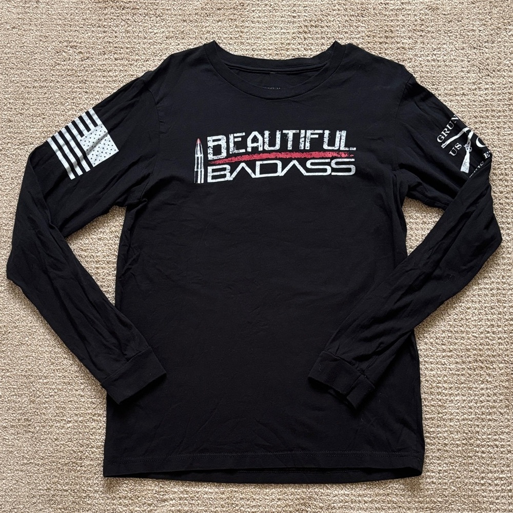 Grunt Style Beautiful Badass Black Long Sleeve Shirt